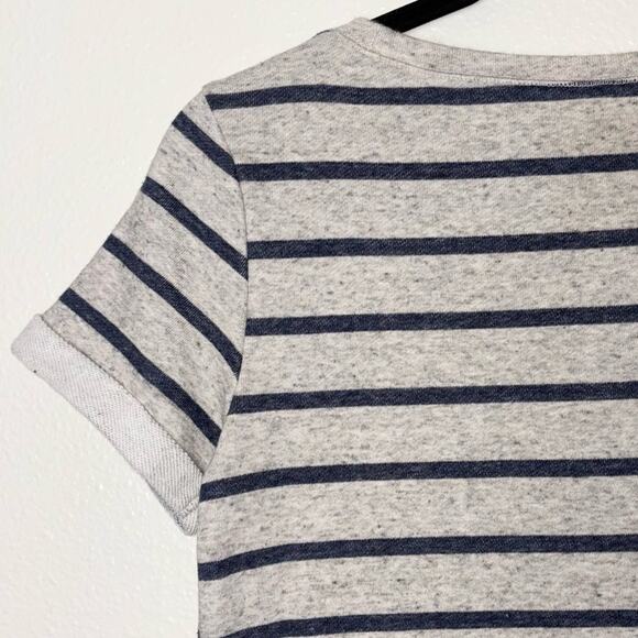Hema T-Shirt Dress Women's Size Small Gray Blue Striped Sweater Shirt Dress - Picture 12 of 16